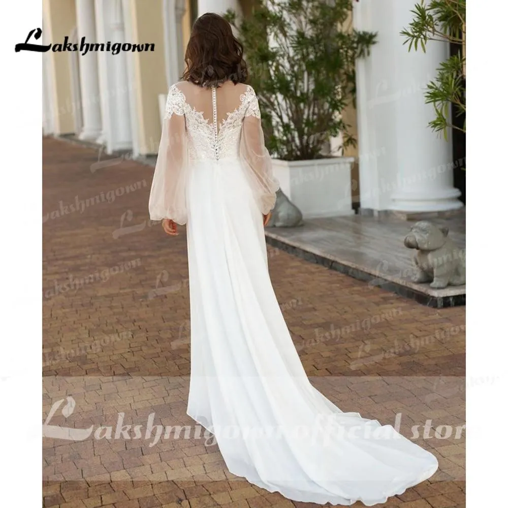 Roycebridal Long Sleeve Lace Beach Wedding Dresses