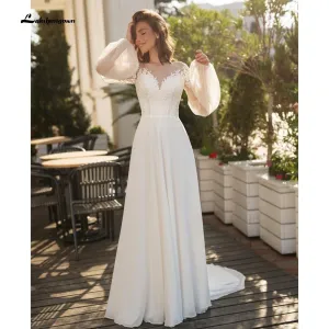 Roycebridal Long Sleeve Lace Beach Wedding Dresses