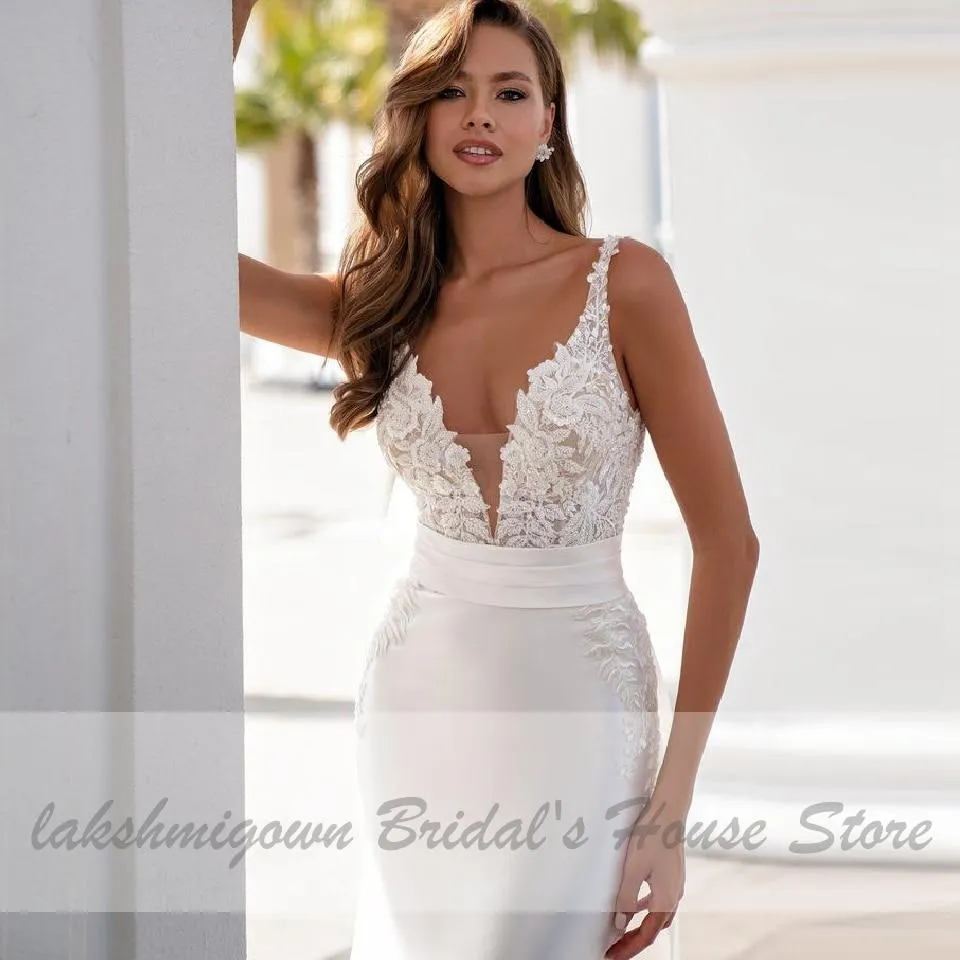 Roycebridal Satin Mermaid Wedding Dress Bridal Dresses Long Train