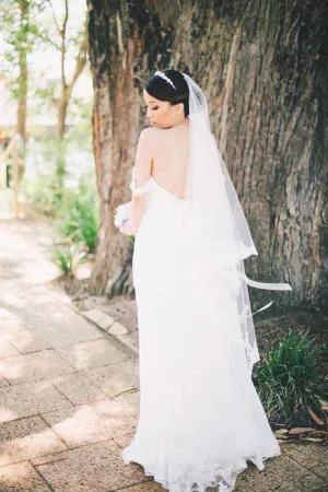 Roycebridal Simple Chiffon Off-the-Shoulder Beach Wedding Dresses, Bridal Dresses, MW699
