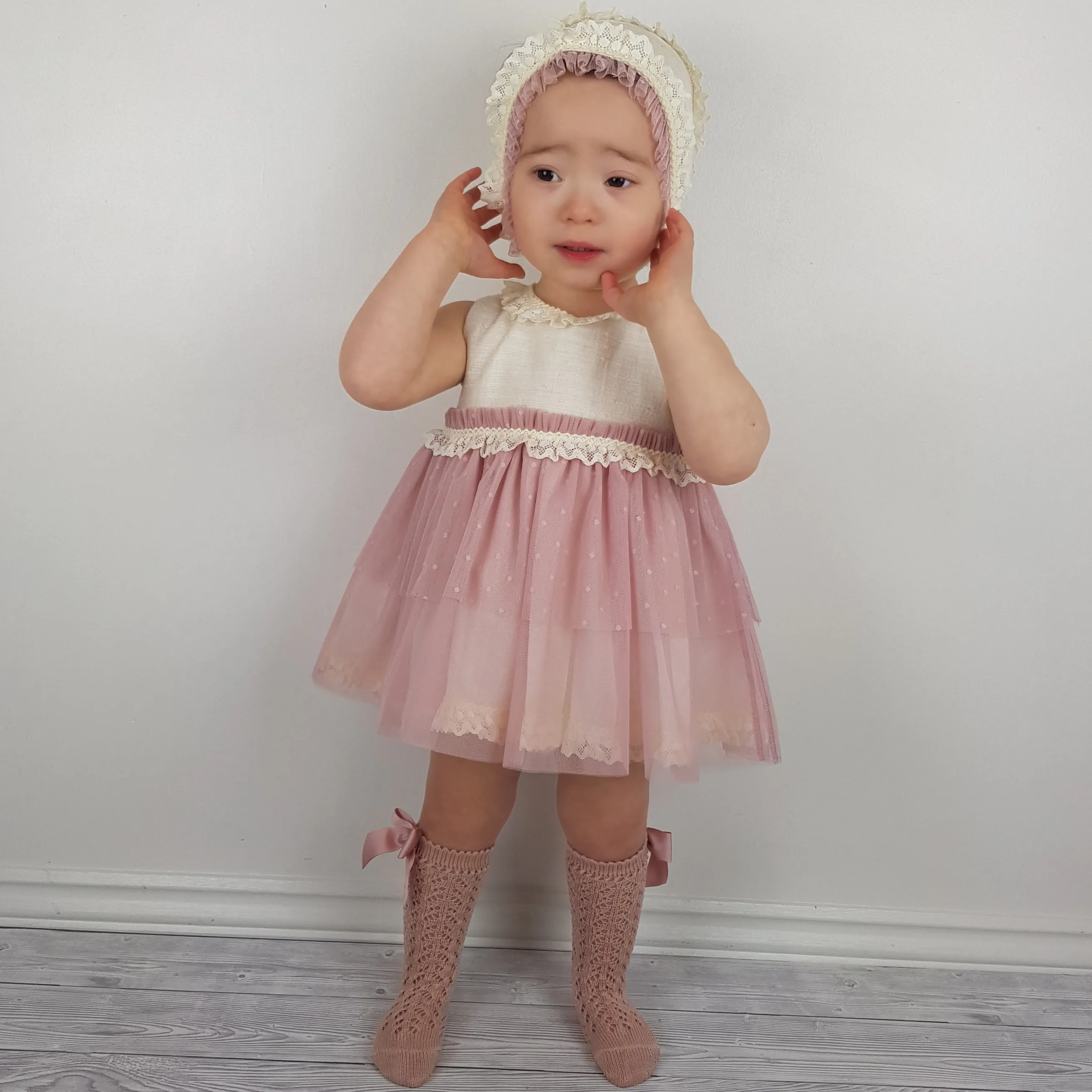 *SALE* Ceyber Baby Girls Dusky Lace Dress 3M