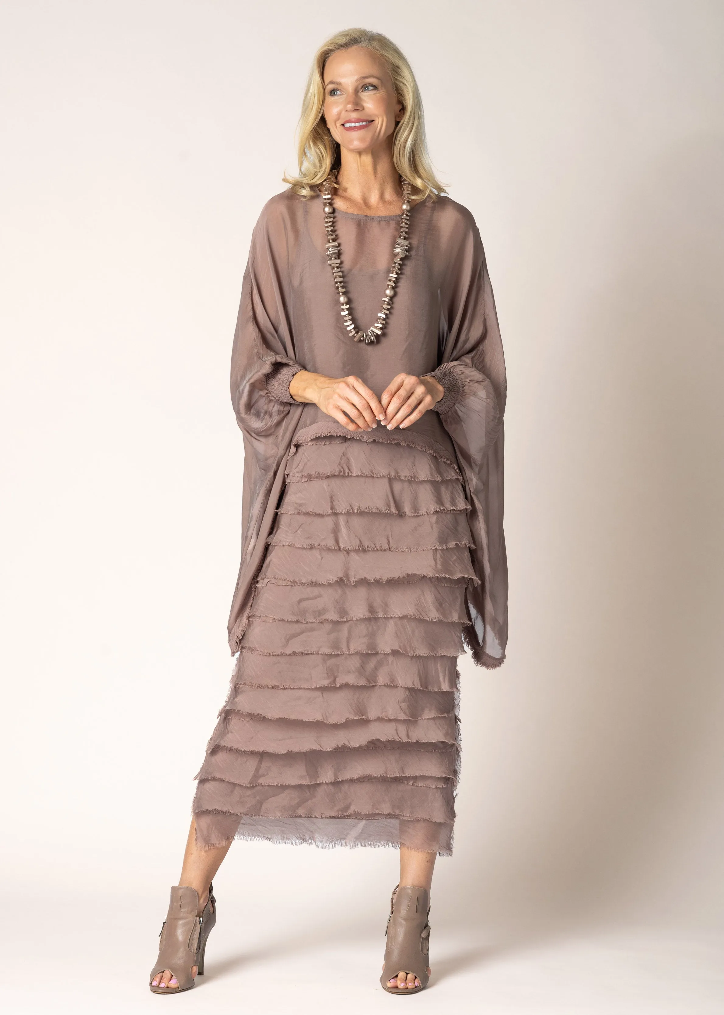 Sarah Silk Dress in Milk Chocolate