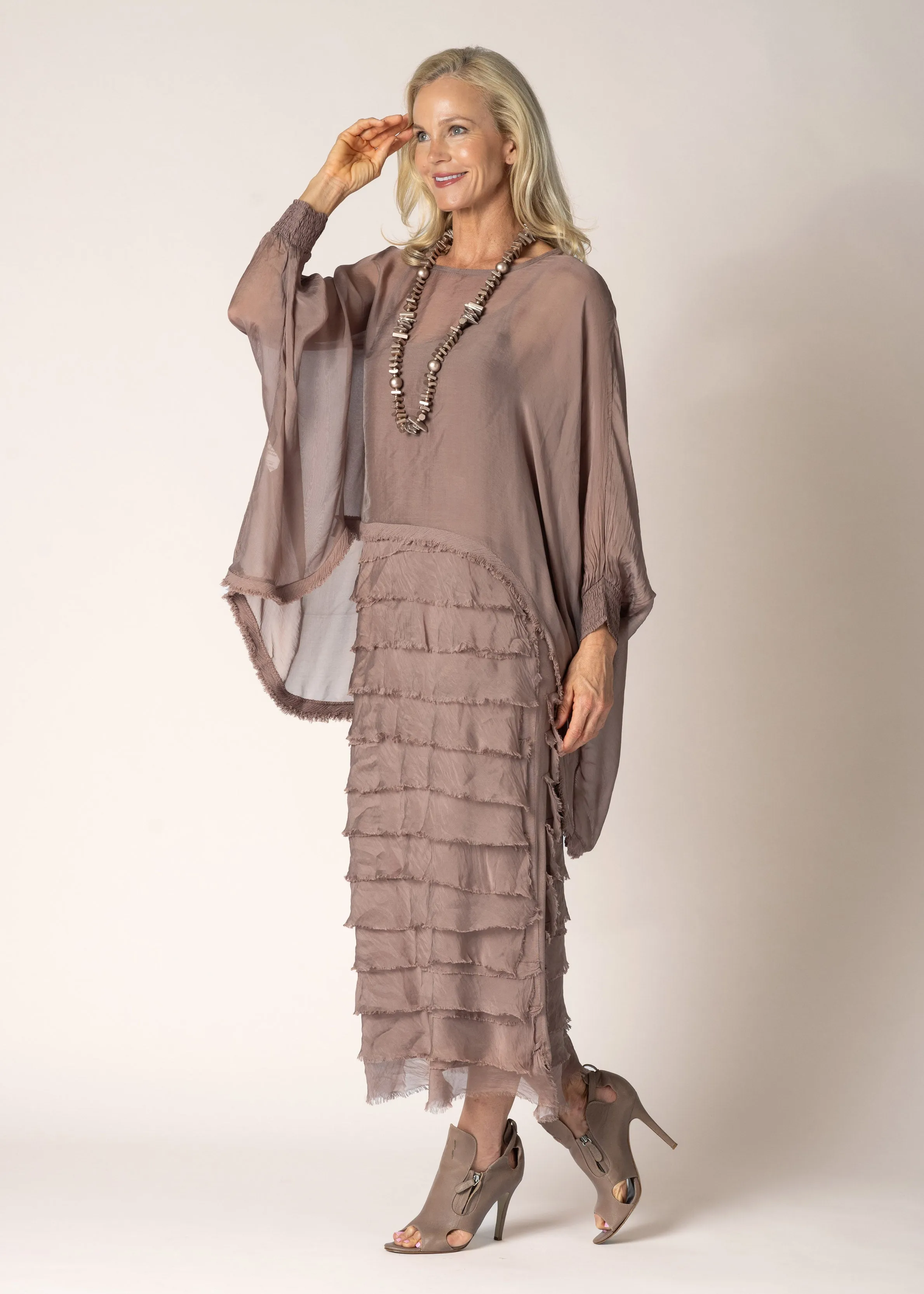 Sarah Silk Dress in Milk Chocolate
