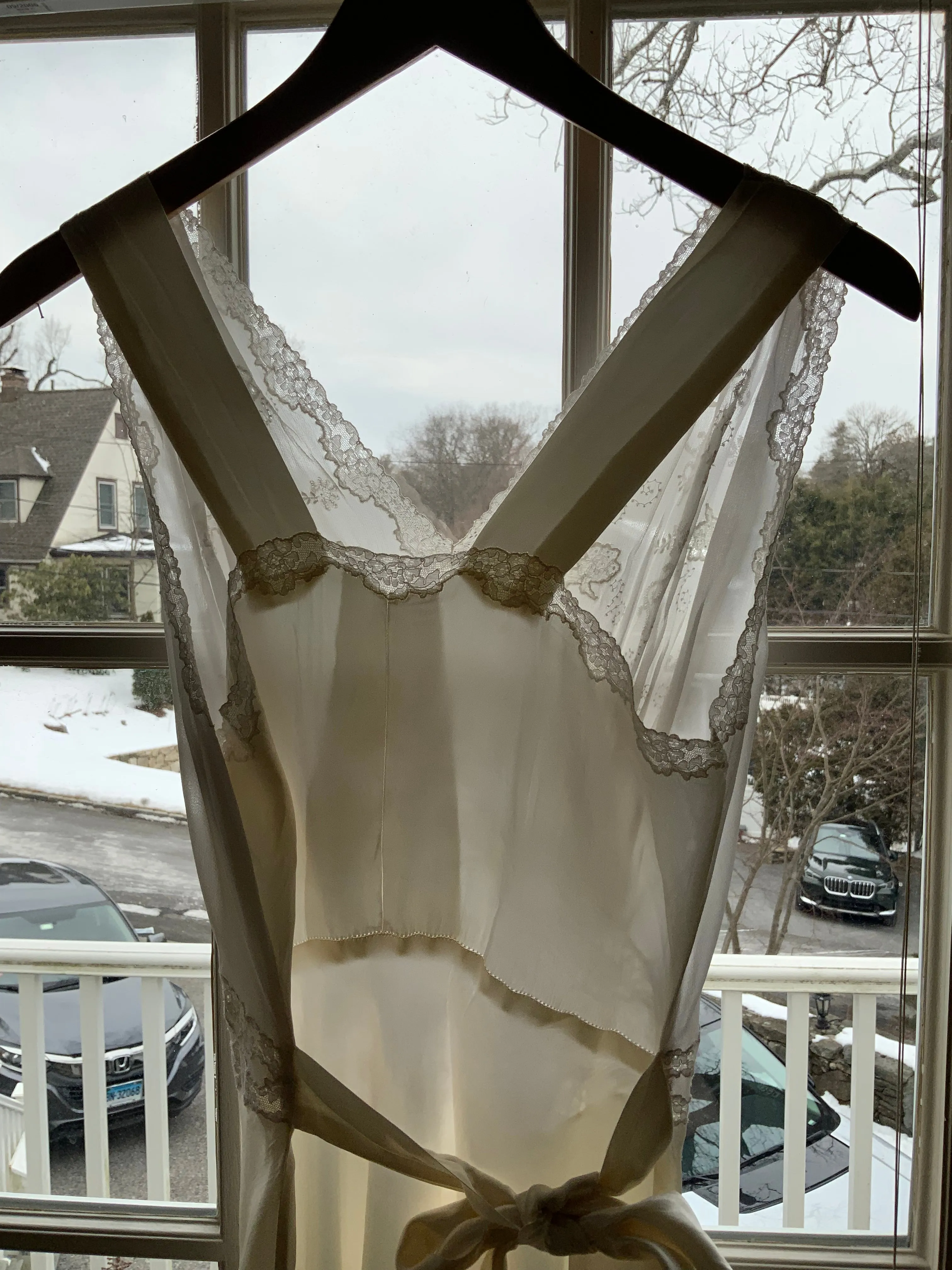 Satin Bridal Nightgown White. - 50s - 50I