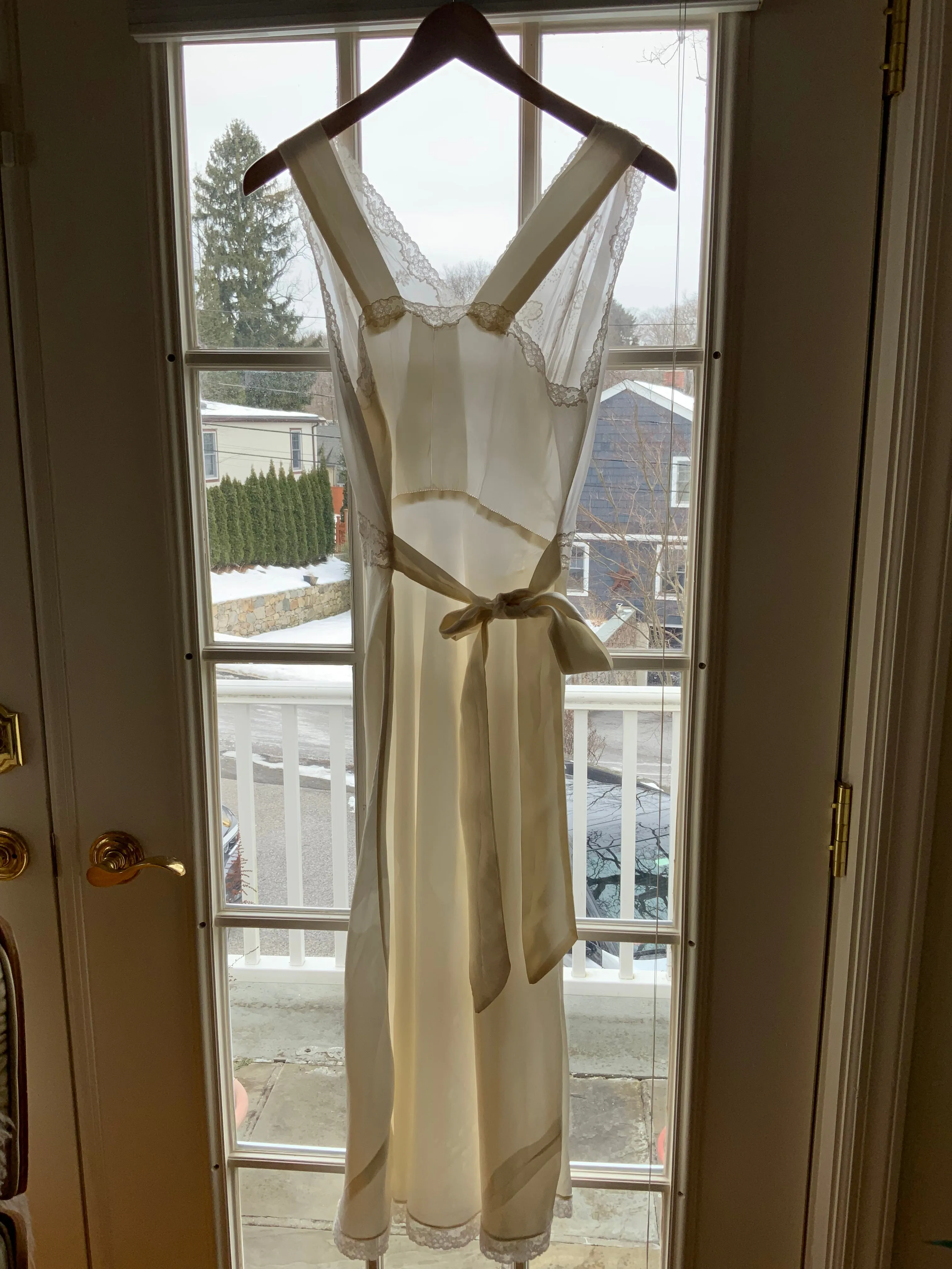 Satin Bridal Nightgown White. - 50s - 50I