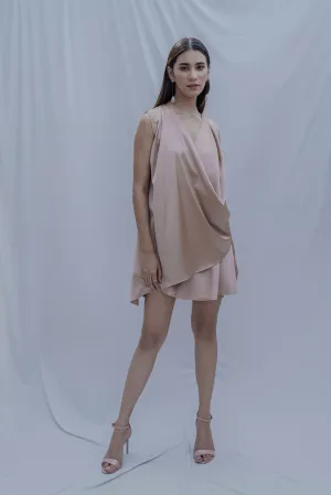 Satin Silk- Rose Gold Tidisha Dress