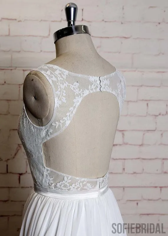 Sexy Open back Lace Straps  Cheap Beach Wedding Dresses Online, WD376