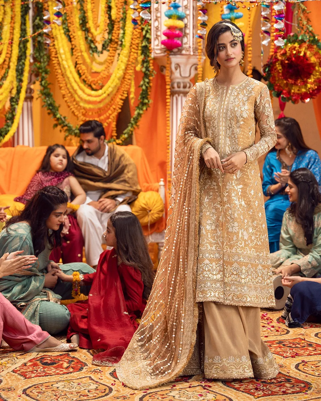 Sharara Kameez Mehndi Dress Pakistani for Bride #BS747