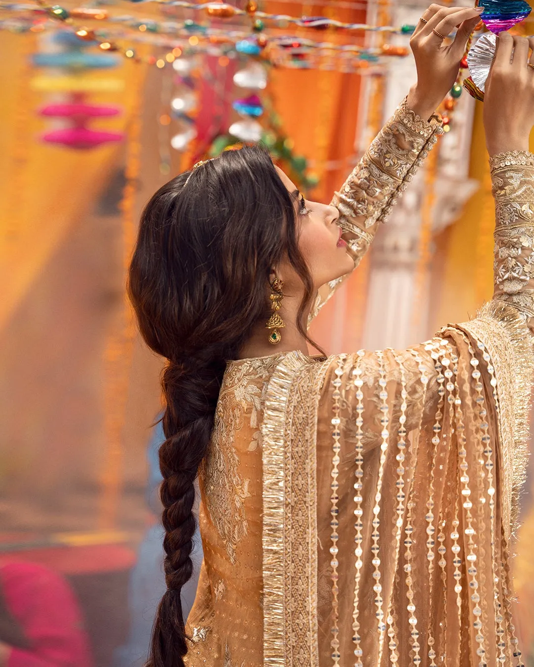 Sharara Kameez Mehndi Dress Pakistani for Bride #BS747