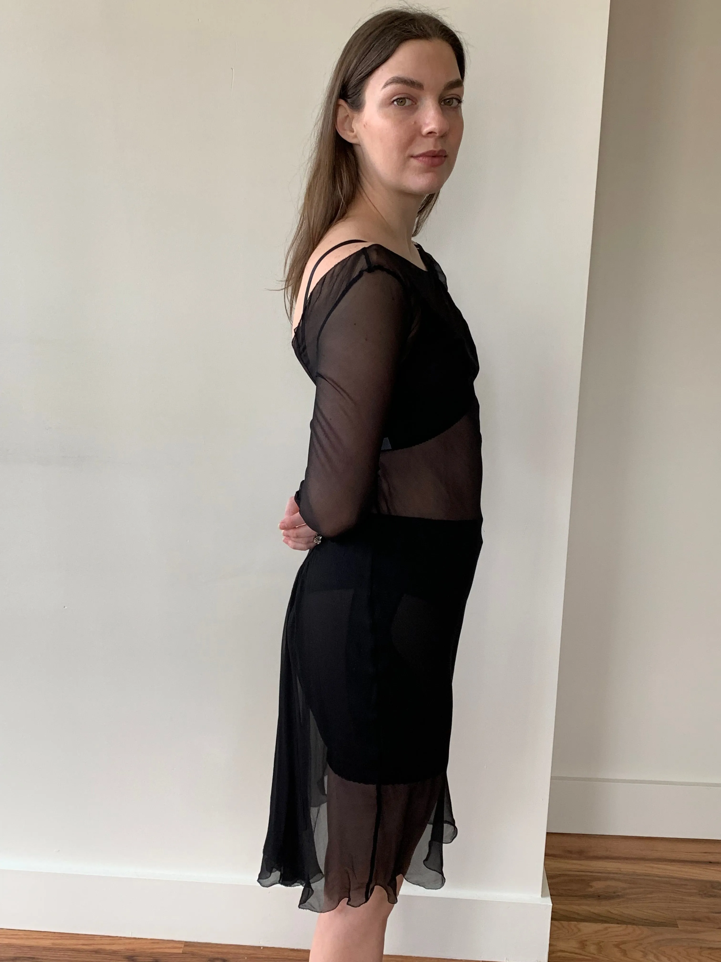 Sheer silk dress