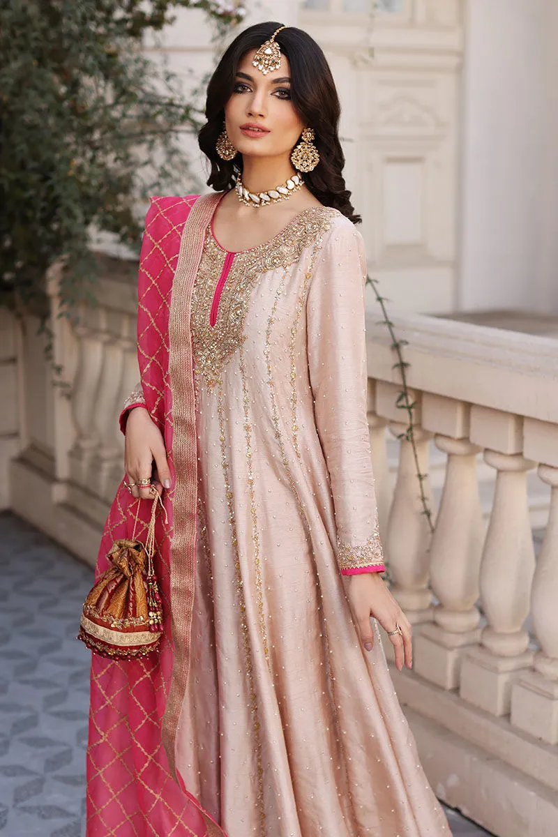 Silk Net Baby Pink Angrakha for Pakistani Wedding Dresses