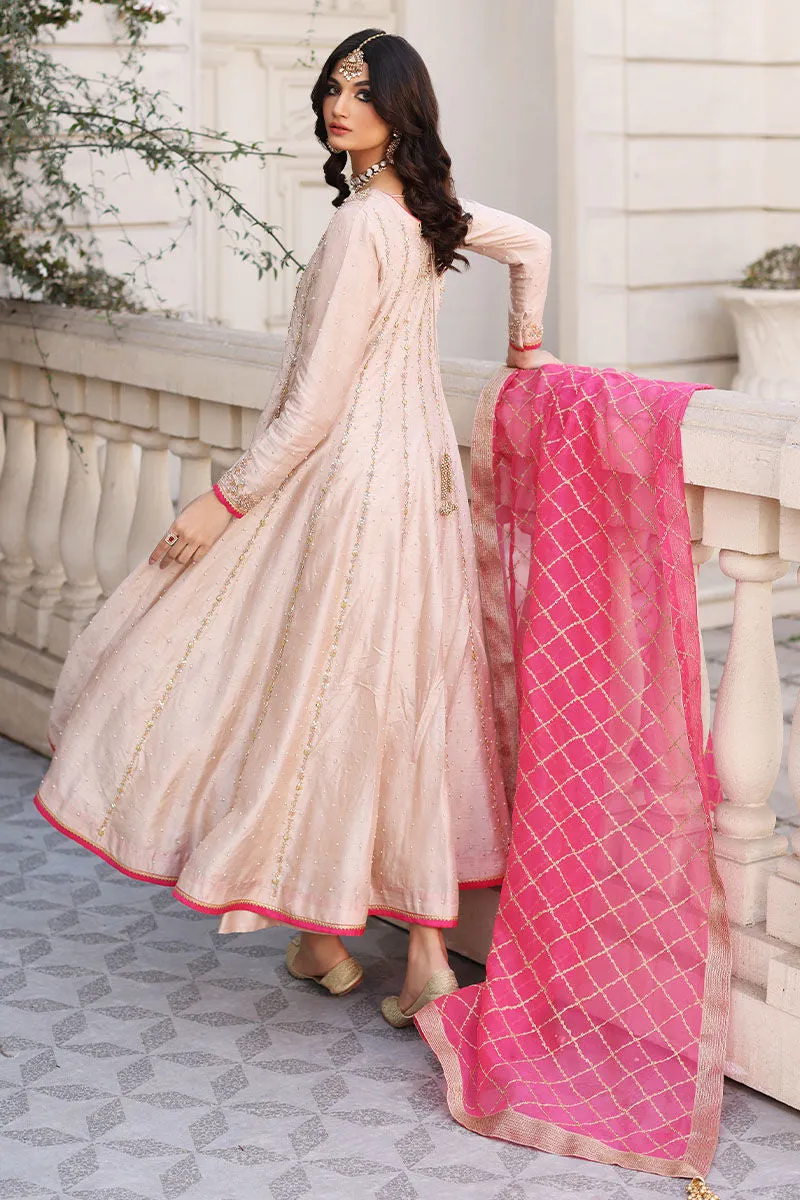 Silk Net Baby Pink Angrakha for Pakistani Wedding Dresses