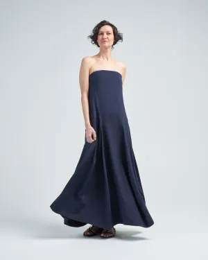 silk strapless sculpted dress