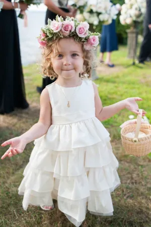 Sleeveless Tiered Flower Girls Dresses for Wedding Party