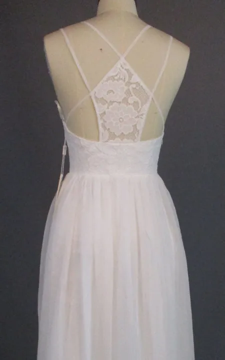 Spaghetti Strap Chiffon Lace Wedding Dress-Z715282