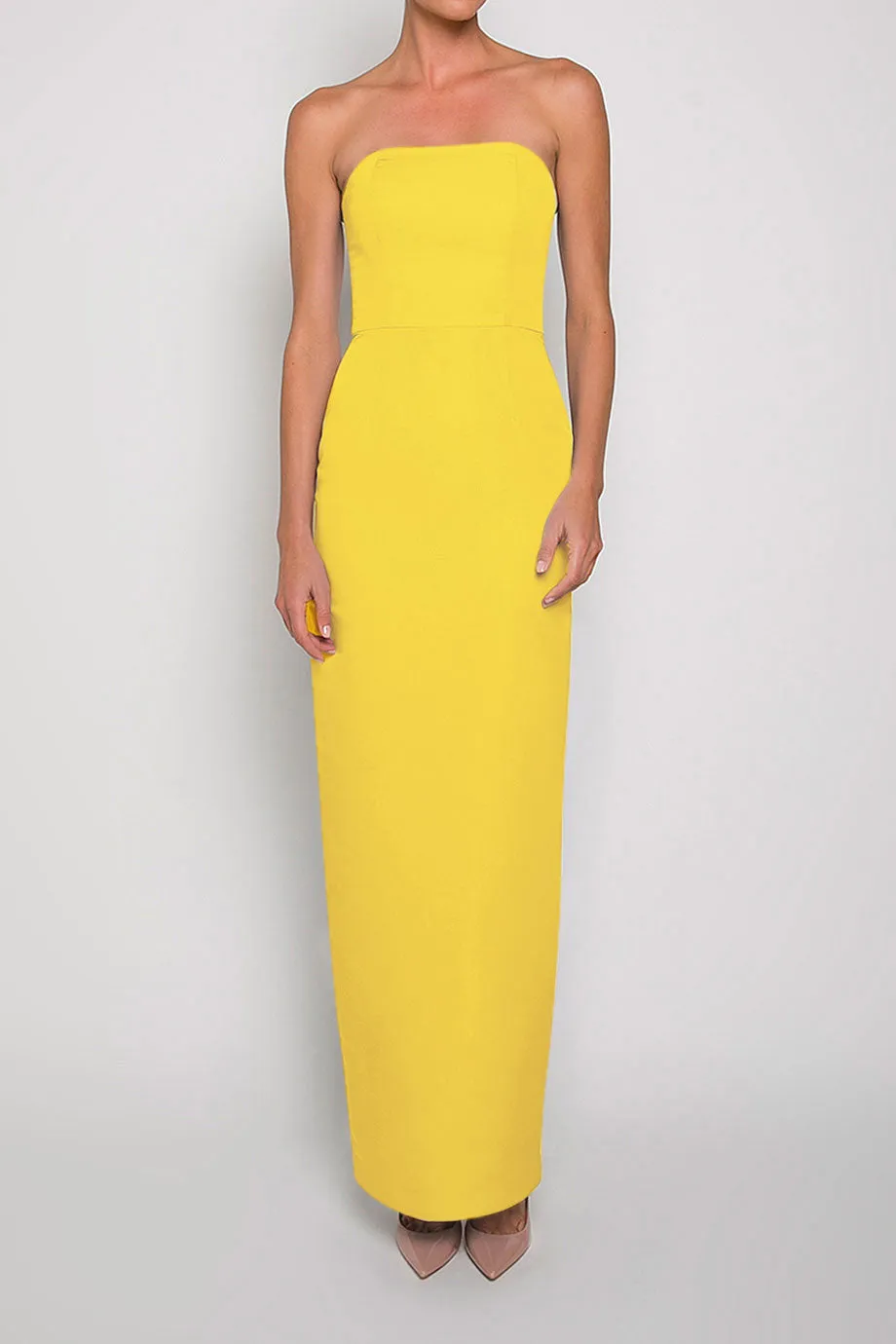 Strapless Silk Faille Column Gown