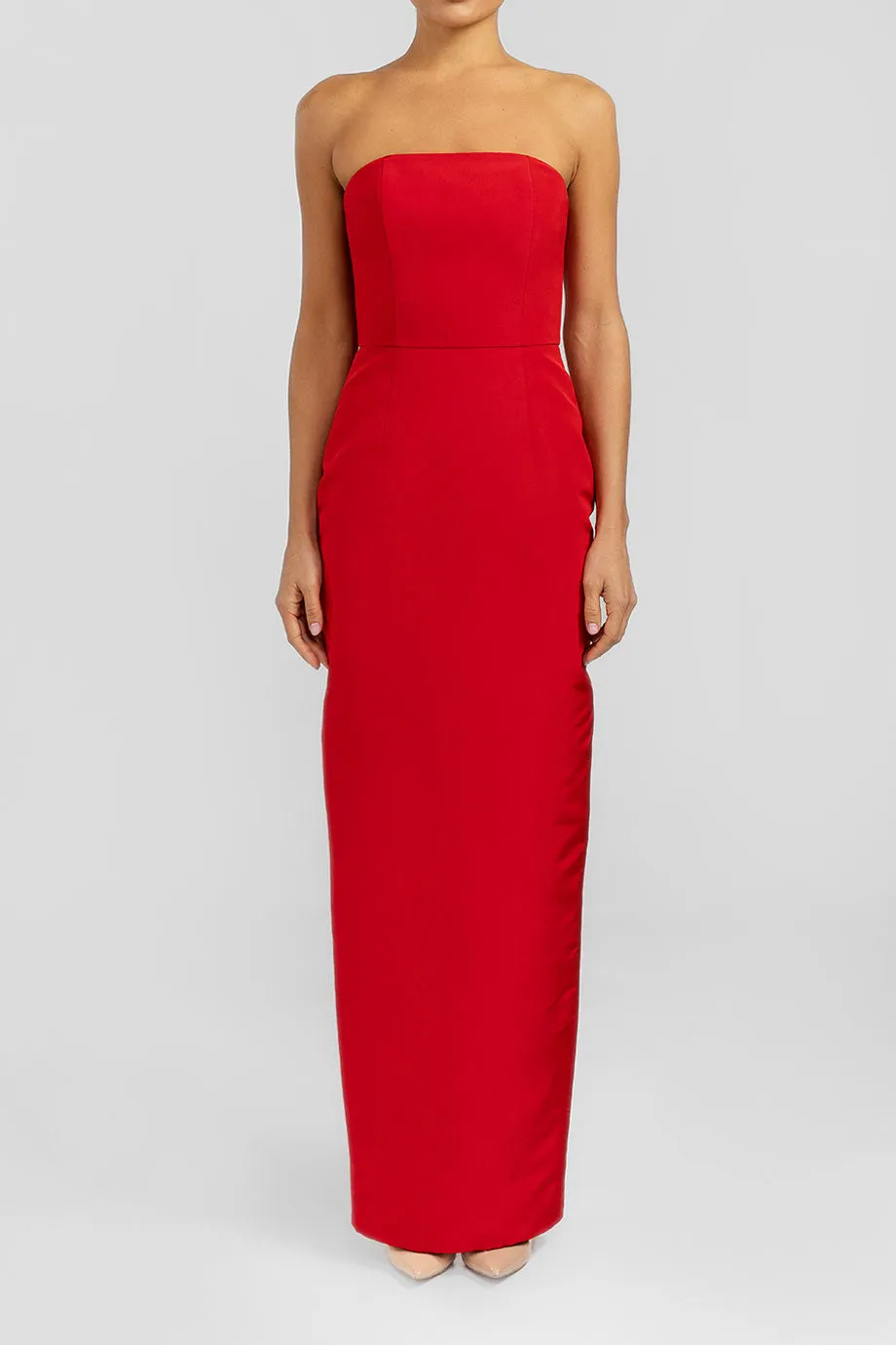 Strapless Silk Faille Column Gown