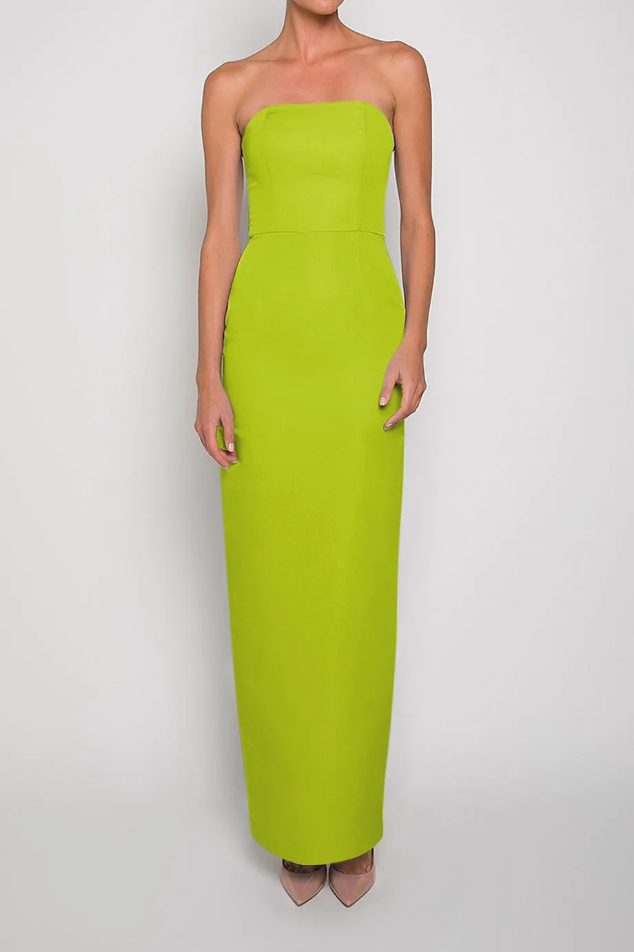 Strapless Silk Faille Column Gown