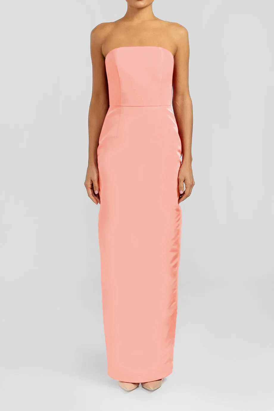 Strapless Silk Faille Column Gown