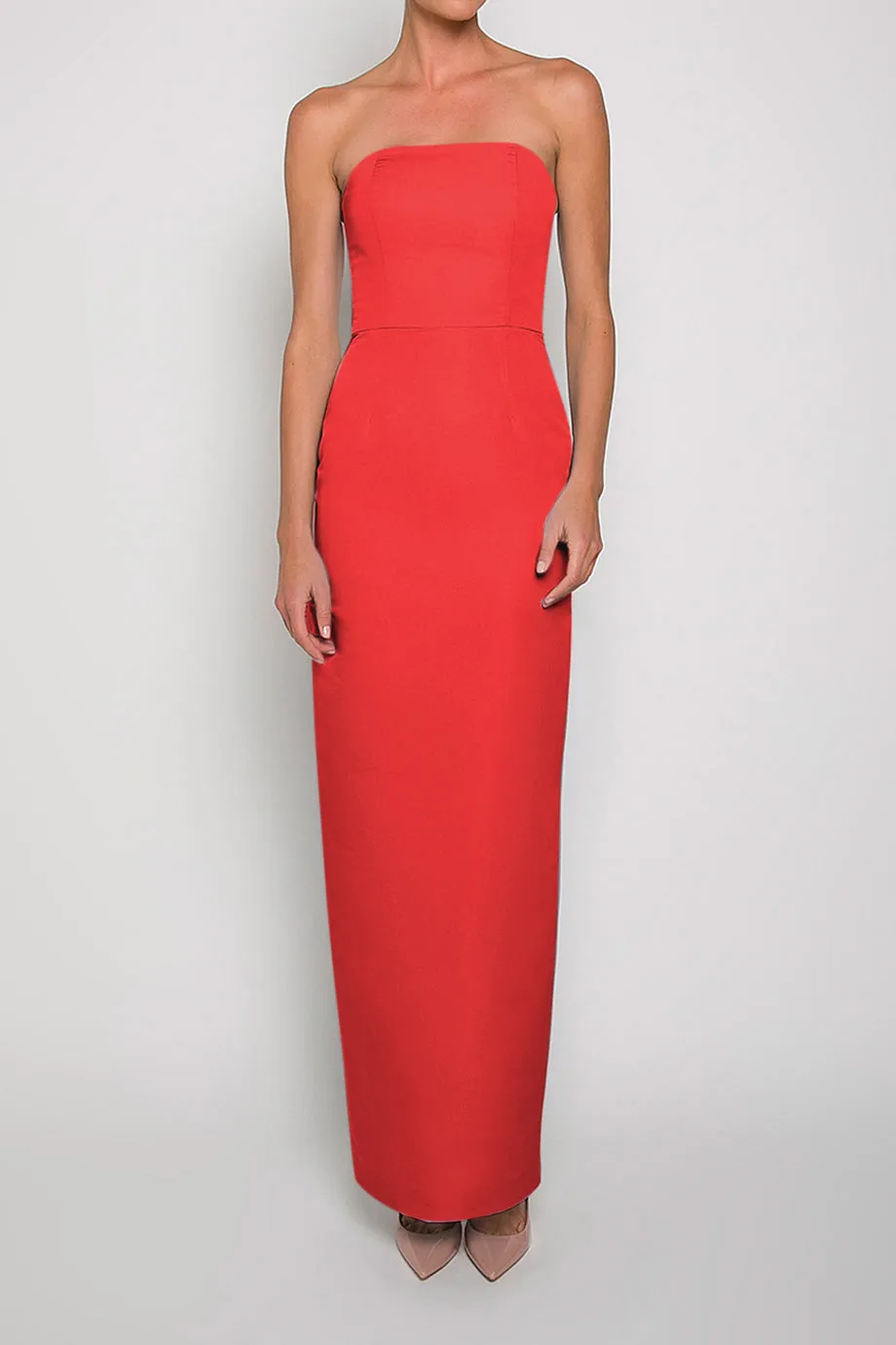 Strapless Silk Faille Column Gown