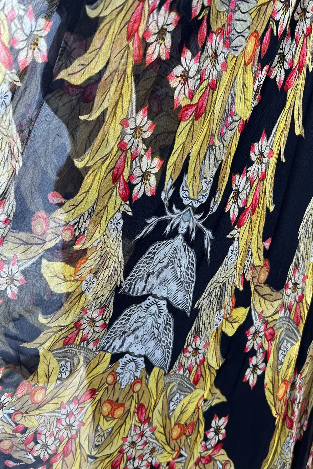 Stunning Spring 2010 Alexander McQueen Intricately Printed Strapless Bias Cut Dress