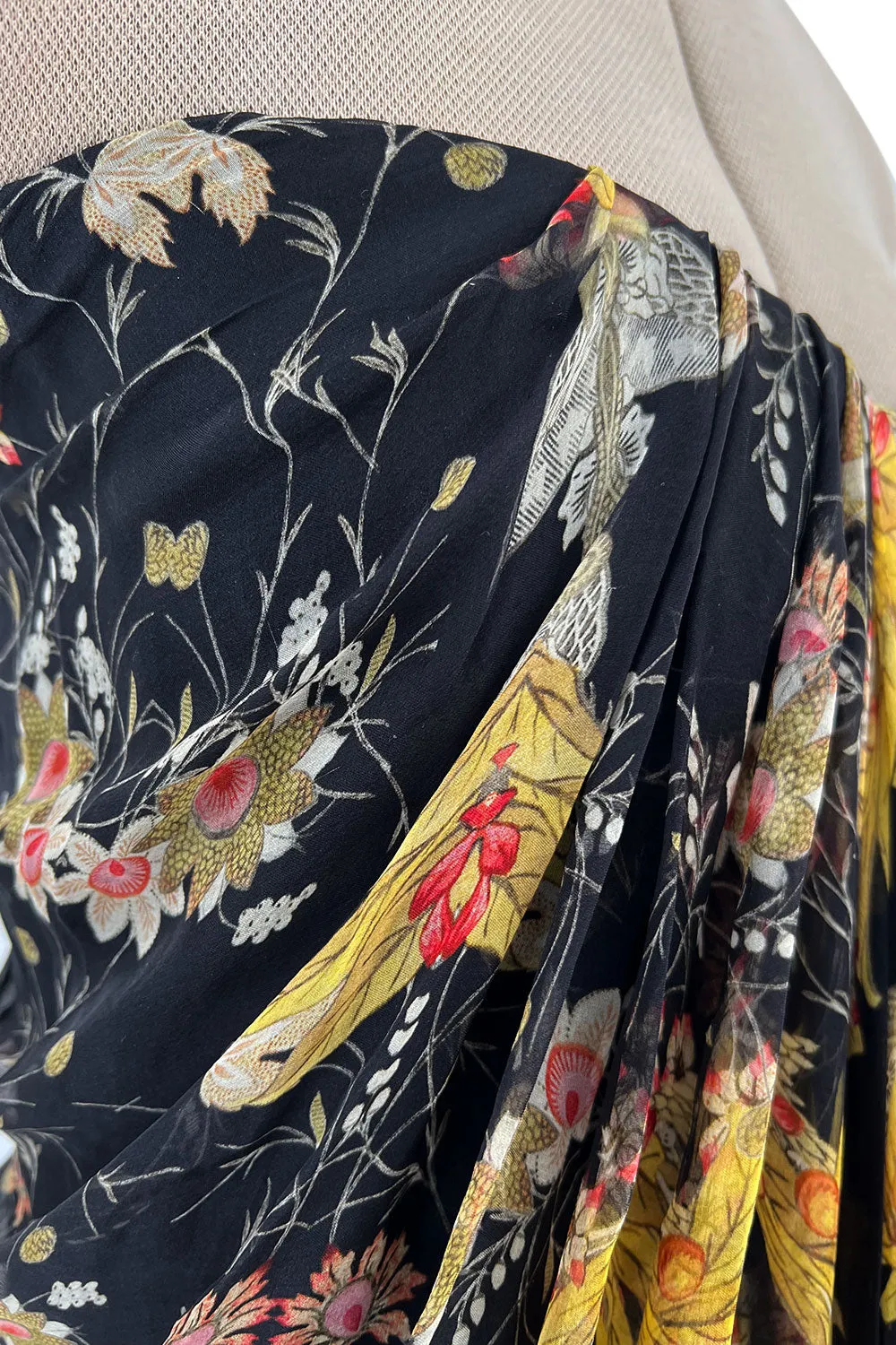 Stunning Spring 2010 Alexander McQueen Intricately Printed Strapless Bias Cut Dress