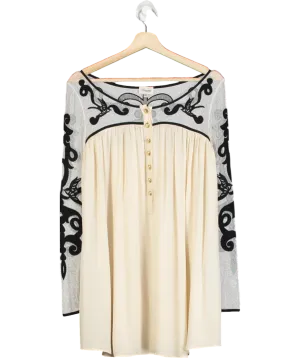 Temperley London Cream Silk And Lace Dress UK 10