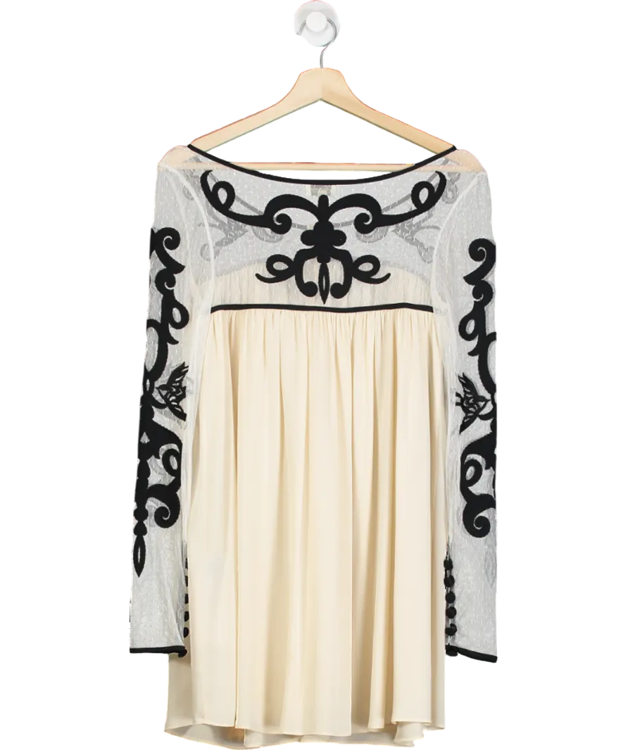 Temperley London Cream Silk And Lace Dress UK 10