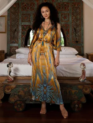 The Lotus Queen Open Sleeve Dress