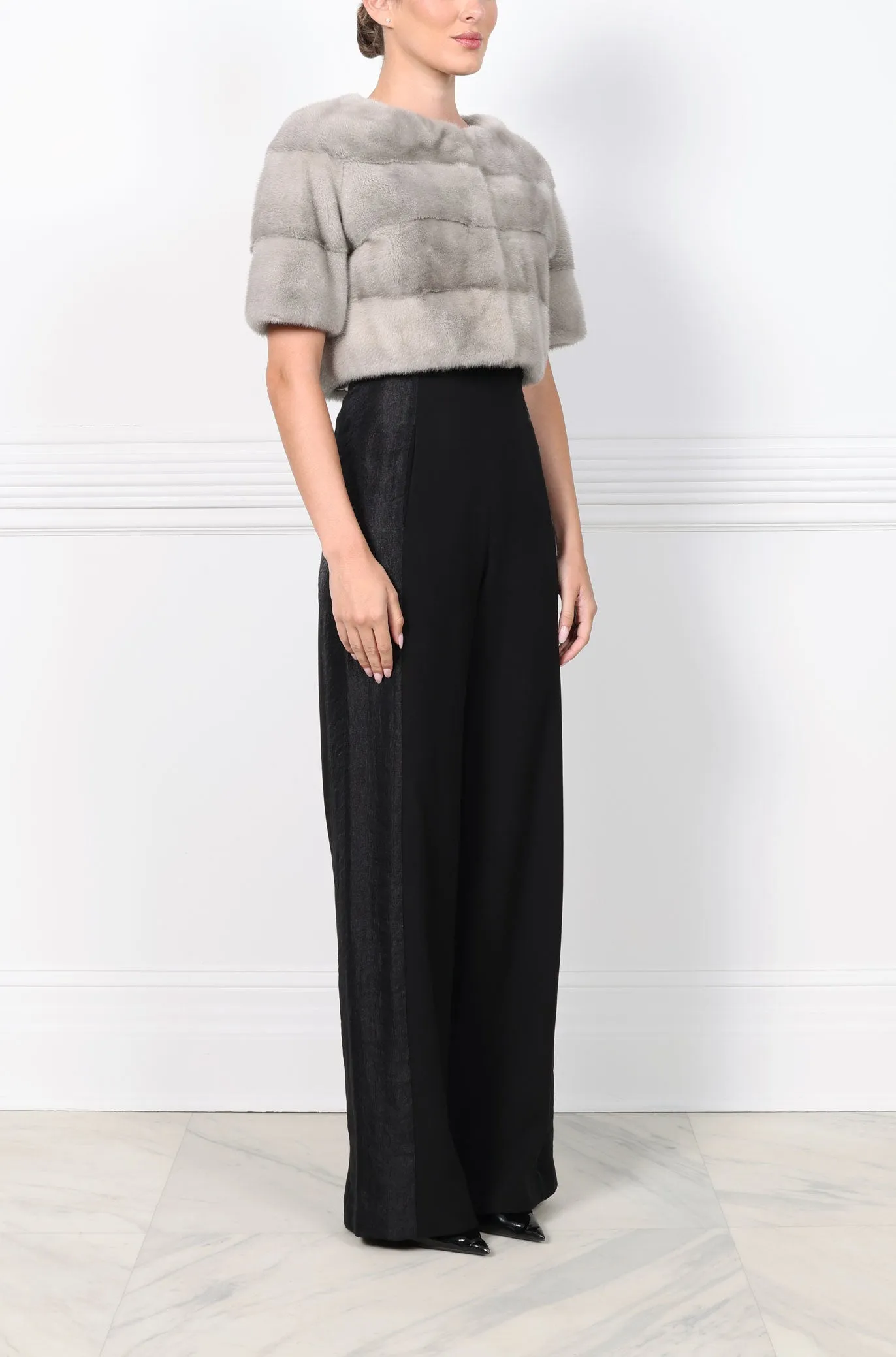 The Stratus Horizontal Mink Fur Shrug