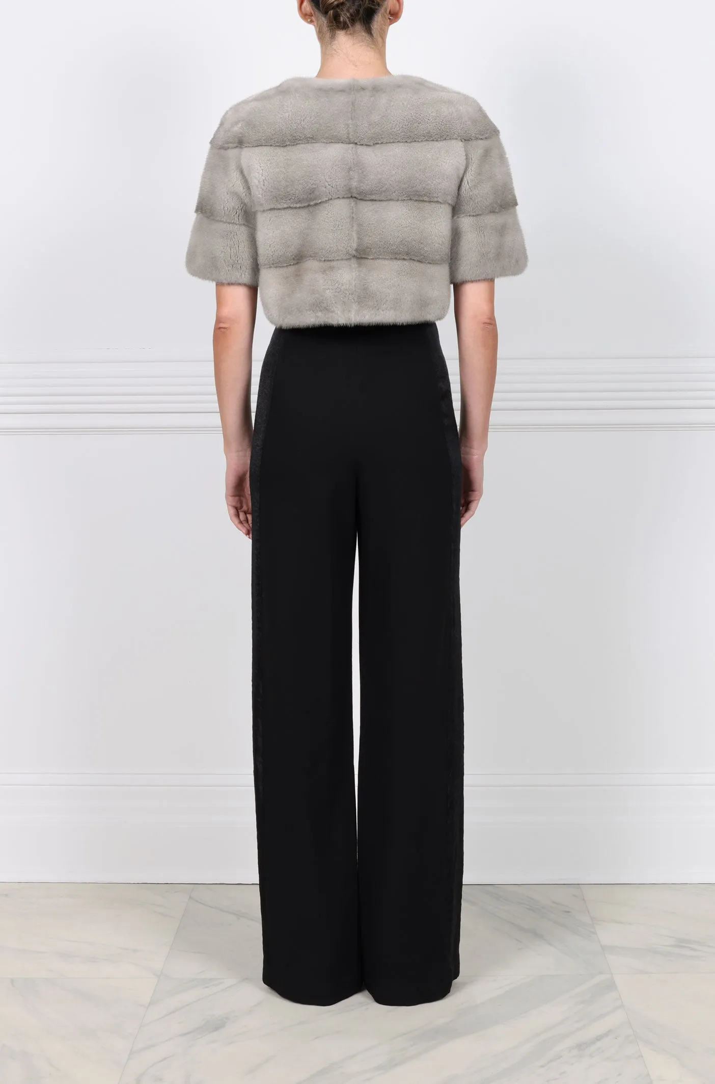 The Stratus Horizontal Mink Fur Shrug