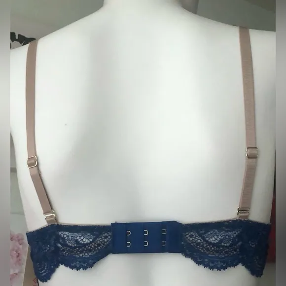 ThirdLove 24/7 lace balconette Push Up bra in Blue color  Size 32B NWT