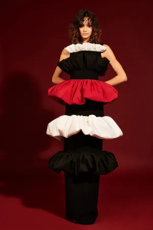 Tiered Multi Colored Bubble Gown