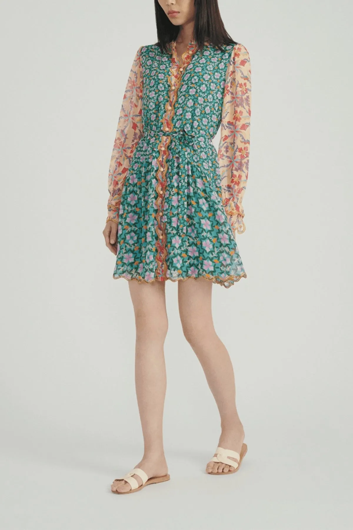 Tilly Ruffle Eyelet B Dress in Sorrel Teal