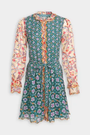 Tilly Ruffle Eyelet B Dress in Sorrel Teal