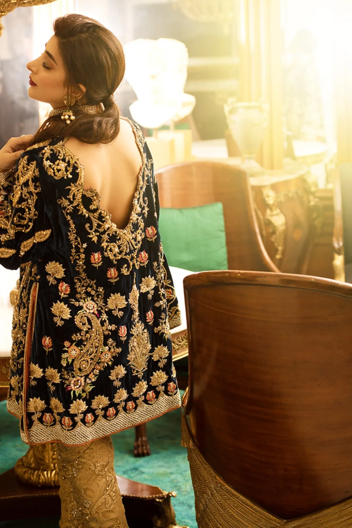 Tissue Velvet Churidar Kameez Pakistani Wedding Dresses