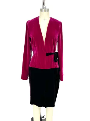 Tom Ford Velvet Colorblock Dress