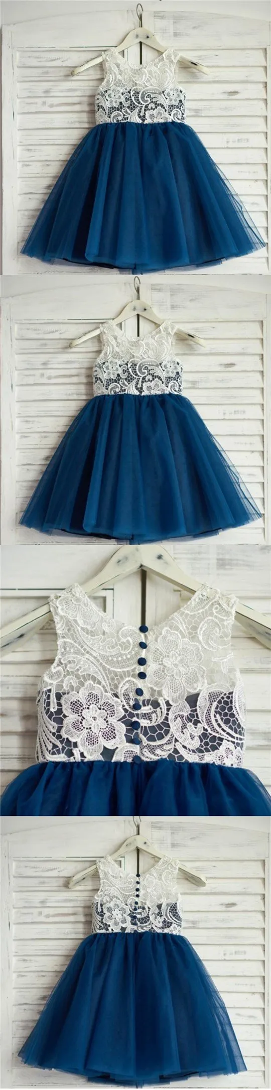 Top Lace Tulle Sleeveless Zipper Back Lovely Pretty Flower Girl Dresses , FG0085