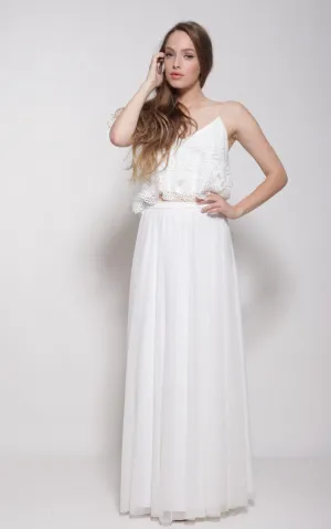 Two Part Wedding Lace Top Wedding Dress-712015