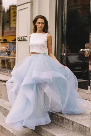 Two-piece Prom Dresses with Layers Tulle Skirt