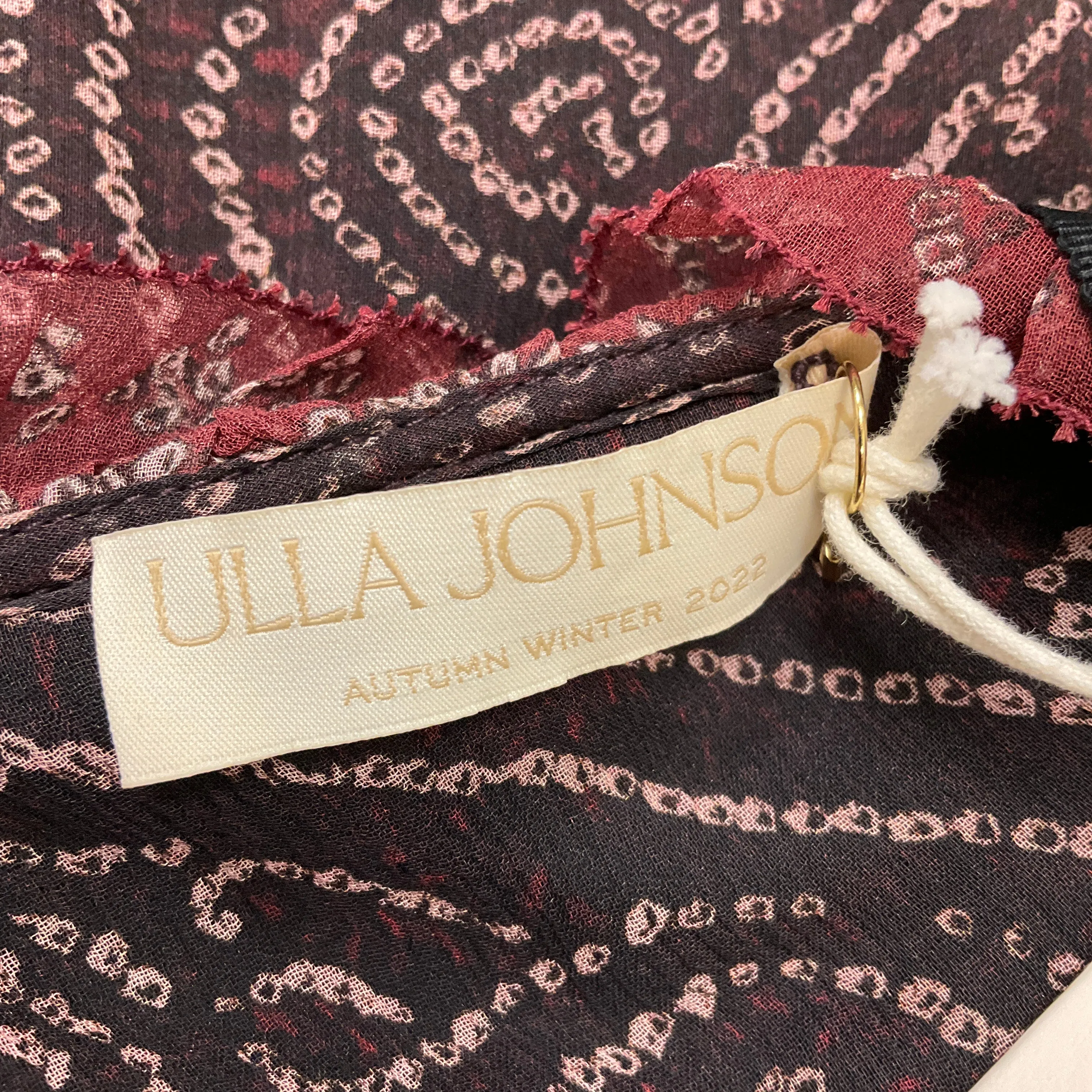 Ulla Johnson Garnet Agathe Ruffled Tiered Silk Gown
