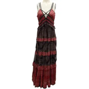 Ulla Johnson Garnet Agathe Ruffled Tiered Silk Gown