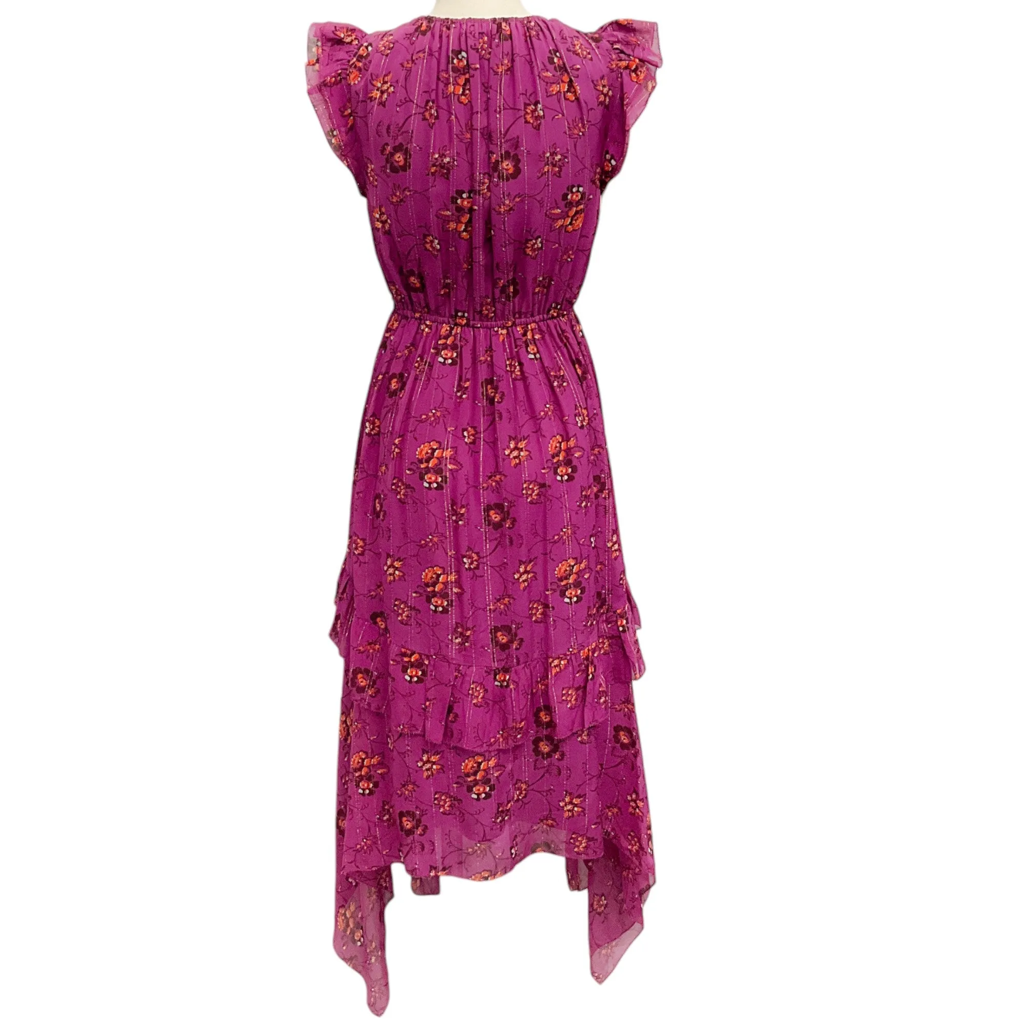 Ulla Johnson Magenta Floral Silk Ciel Dress