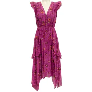 Ulla Johnson Magenta Floral Silk Ciel Dress