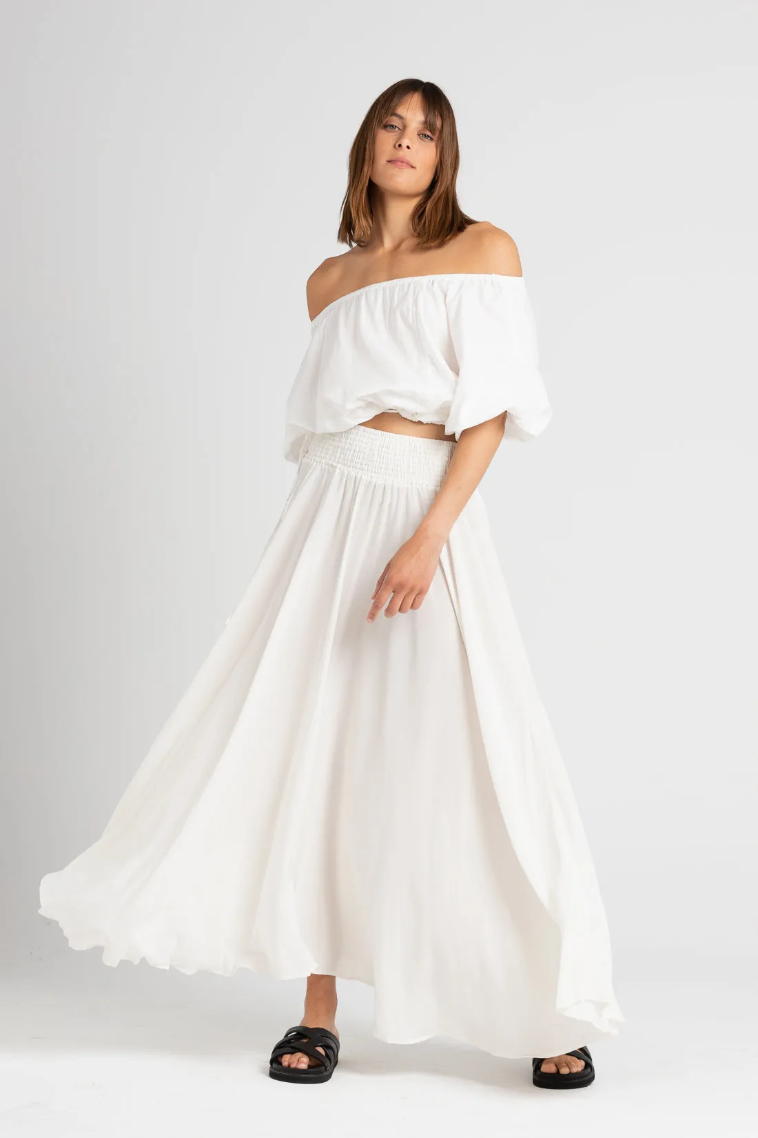 Ulla Silk Skirt Ivory