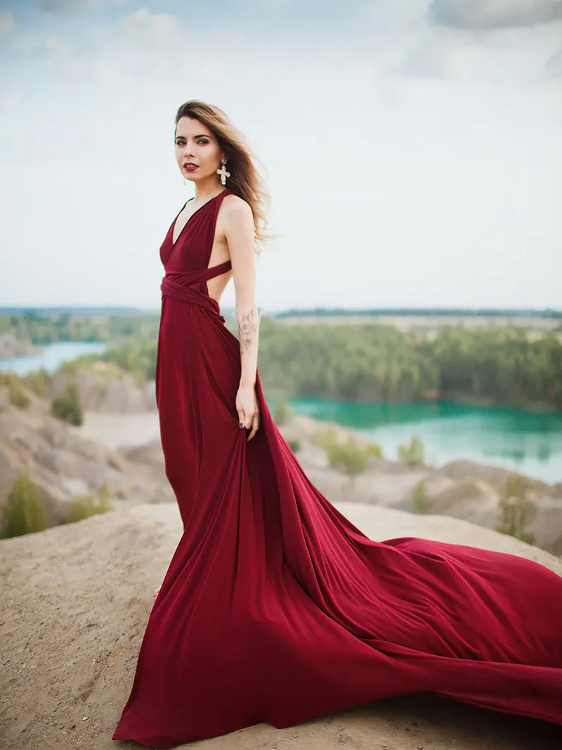 V-Neck Open Back A Line Long Evening Dress Party Elegant  Prom Gowns Formal Dresses