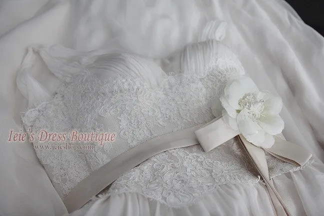 V Neck Silk Chiffon Grecian Beach Wedding Dress | Annmarie