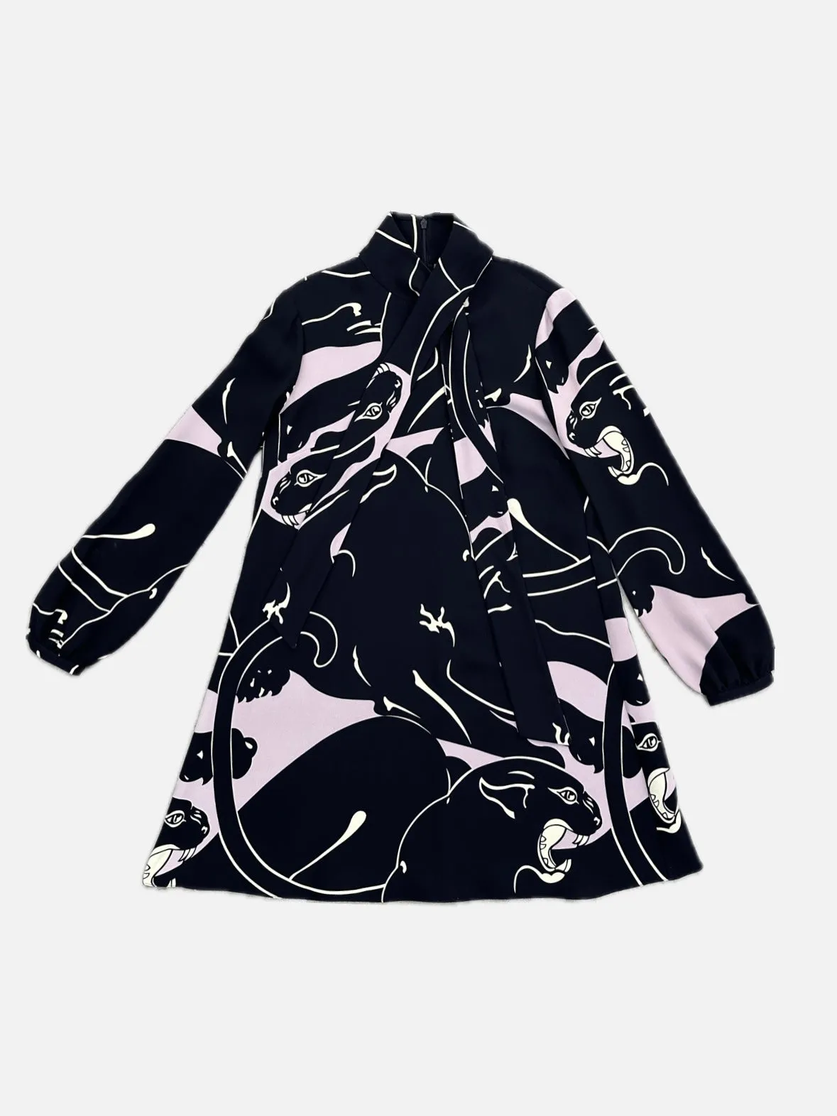 Valentino Silk Crepe Panther Dress