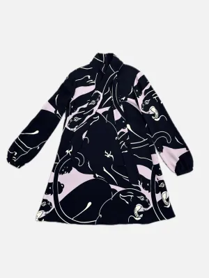 Valentino Silk Crepe Panther Dress