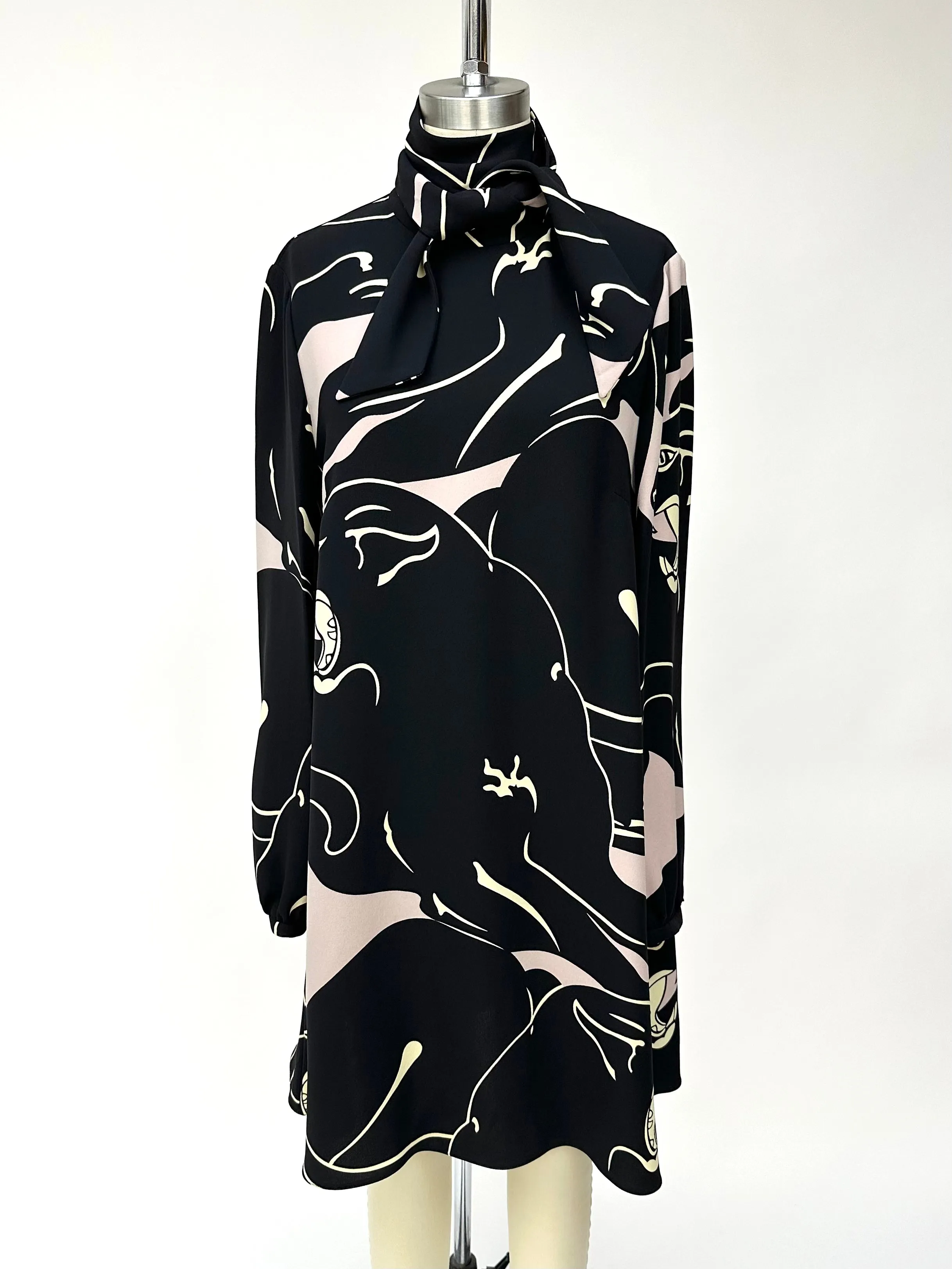 Valentino Silk Crepe Panther Dress